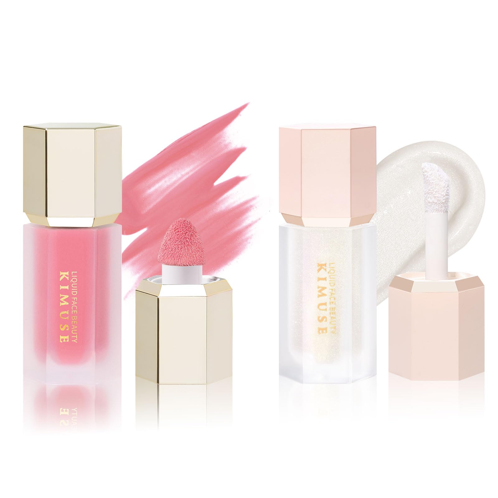 KIMUSE Liquid Blush & Weightless, Long-Wearing, Smudge Proof, Natural-Looking, Dewy Finish Glow Liquid Filter