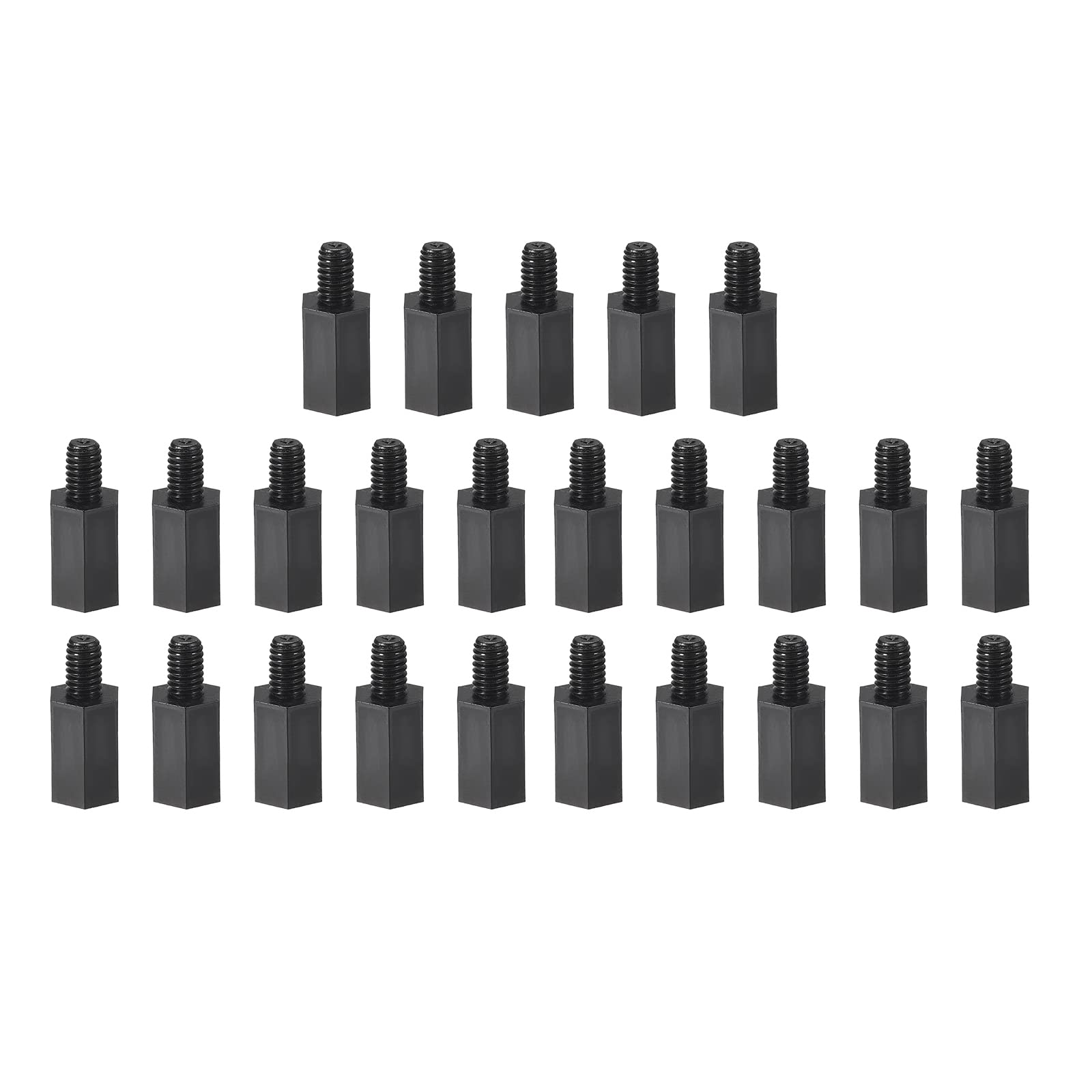 YOKIVE 25 Pcs M4 Standoff Screws, Nylon Hex PCB Standoffs with High Insulation Effect, Keep Height Consistent, Great for Motherboard (Black, 10mm+6mm)-image-19