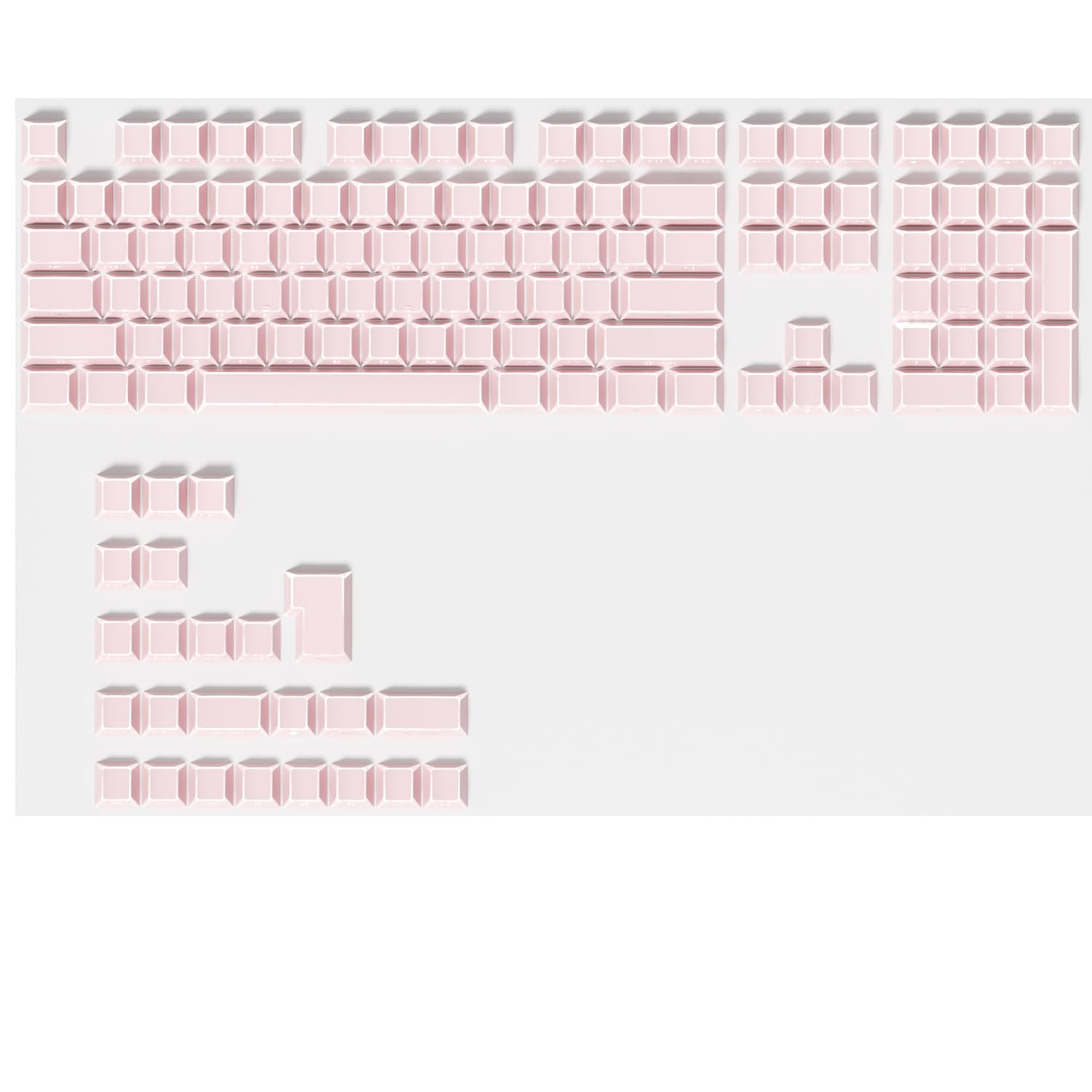 Fogruaden PBT Keycaps Set, Cherry Profile Side Print Keycap for Mechanical Keyboard Keycaps(ZheYing-Pink)