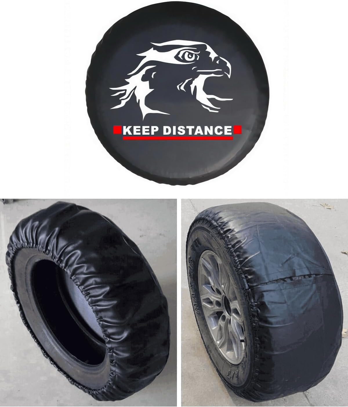 for Honda CR-V, Suzuki SUVs, Toyota, Ford, Buick, Chevrolet, GMC, Cars & SUVs Dust-Proof Spare Tire Cover, Spare Wheel Cover Protector, Bald Eagle (S: 205/75R15, 215/55/R17, 215/60R16)