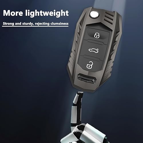 Miniatura 5 de Funda para llavero Volkswagen con llavero, elegante y duradera funda de protección de aleación de zinc compatible con VW Golf GTI Jetta Passat