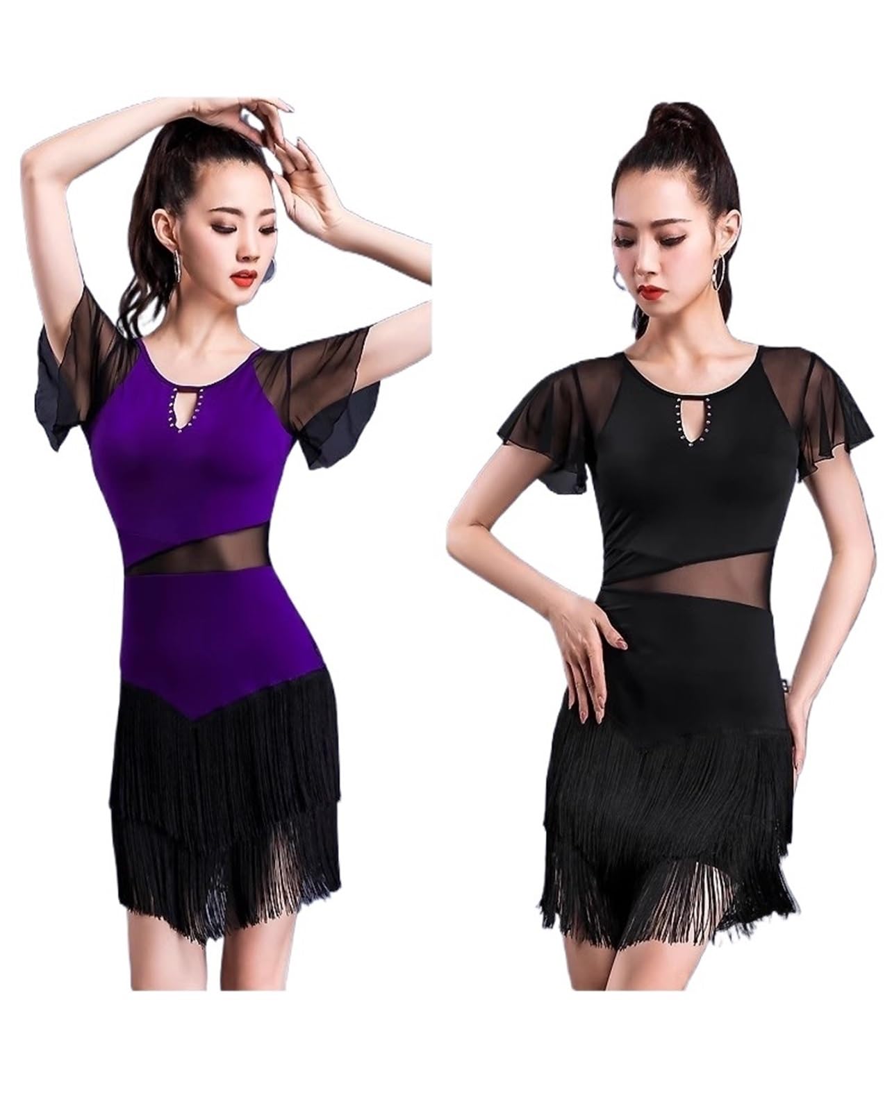 Latin Tanzkleid Latin Dance Trainingskleider Frauen Professionelle Performance Kleider Mit Quasten Für Tanz