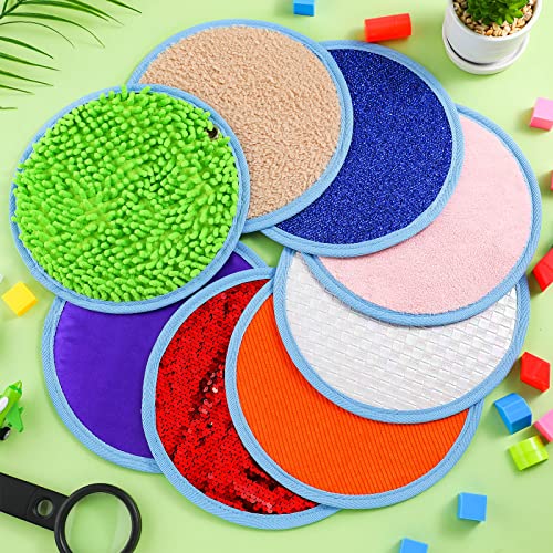 Image of Boao 8 Set Mini Sensory Mats Assorted Textured Play Mats Sensory Floor Tiles Educational Tactile Toys for Activity (8.7 Inch,Round)