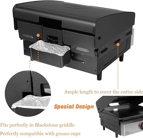 Miniatura 5 de Protector contra el viento para plancha Blackstone de 17 pulgadas, accesorios para parrilla Blackstone para cocinar al aire libre, juego de 4