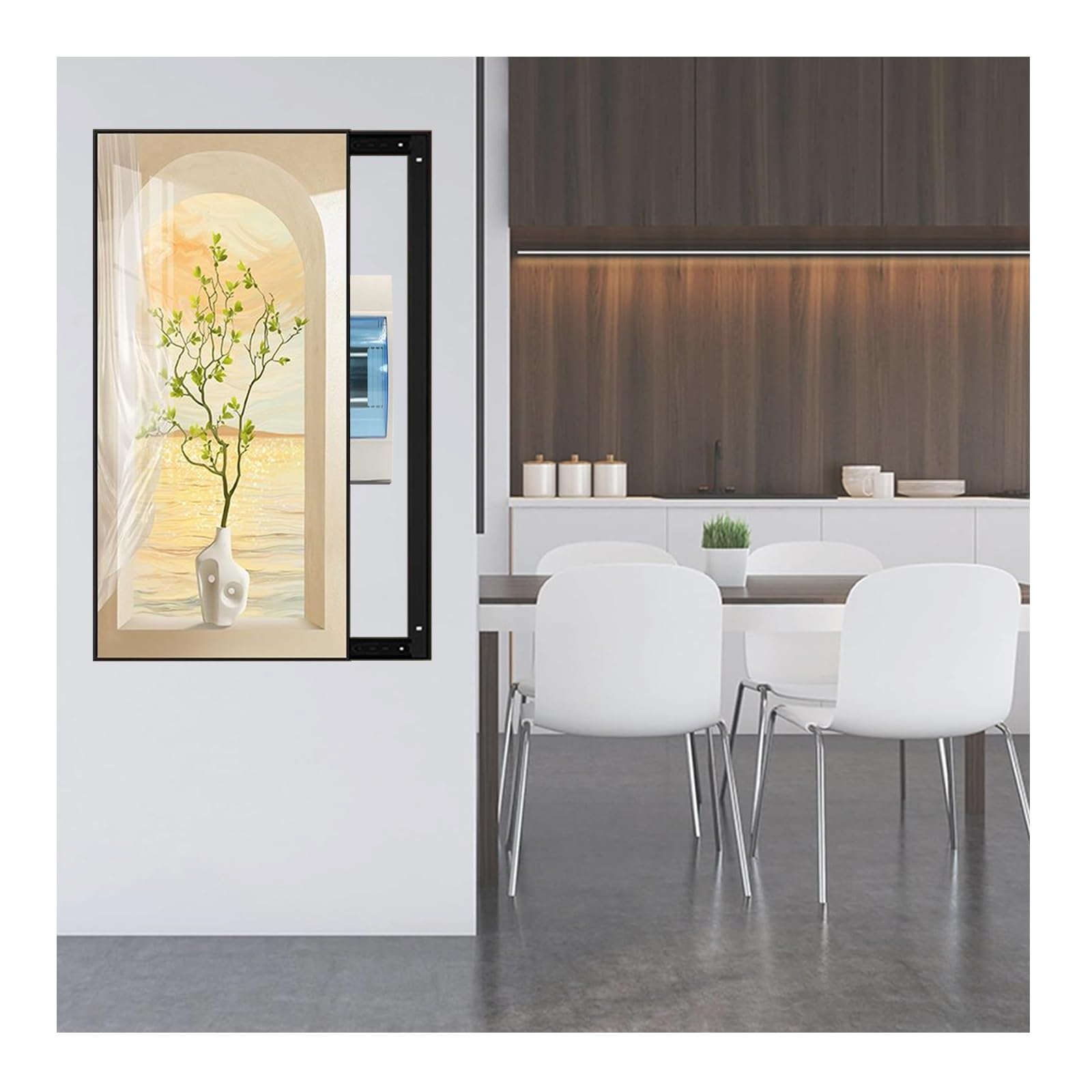 Ukryj panel elektryczny, wyłącznik ścienny pokrywa skrzynka bezpieczników pokrywa szafki z ramą Ps Lewe pchanie i ciągnięcie dekoracja domu obraz (D, 60 x 80 cm/23,6 x 31,5 cala)
