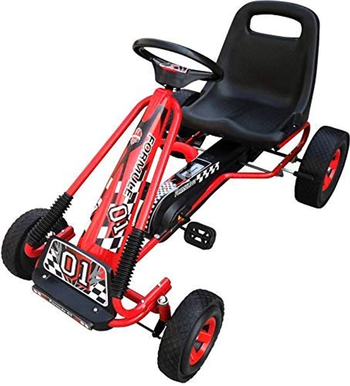 Dorsa Pedal Go Kart Ride On With Adjustable Seat - Zs-15, Red, L