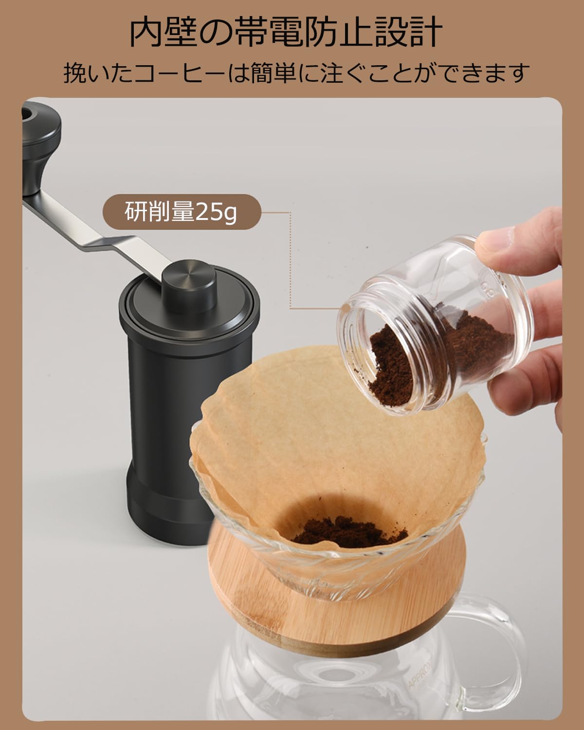 手挽きコーヒーミル グラインダー ハンディサイズ COFFEE キッチン・日用品・その他 手挽きコーヒーミル グラインダー