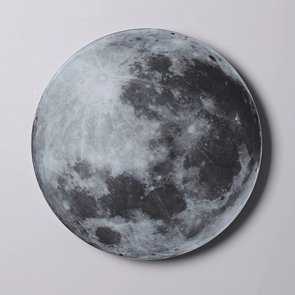Applique da Parete a Forma di Luna, Lampada Moderna Nera per Interni, Atmosfera Romantica, apparecchi di Illuminazione a Montaggio Piatto per Soggiorno, Camera da Letto, Comodino,