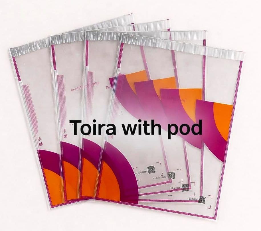 Transparent Mee-sho Packing Cover | TOIRA | Multiple - Size | With POD and QR Code | Barcode Printed Tear-Resistant Waterproof Poly Bag | Security Polybag for E-commerce | 55 Micron (100, 8 x 10 inch)