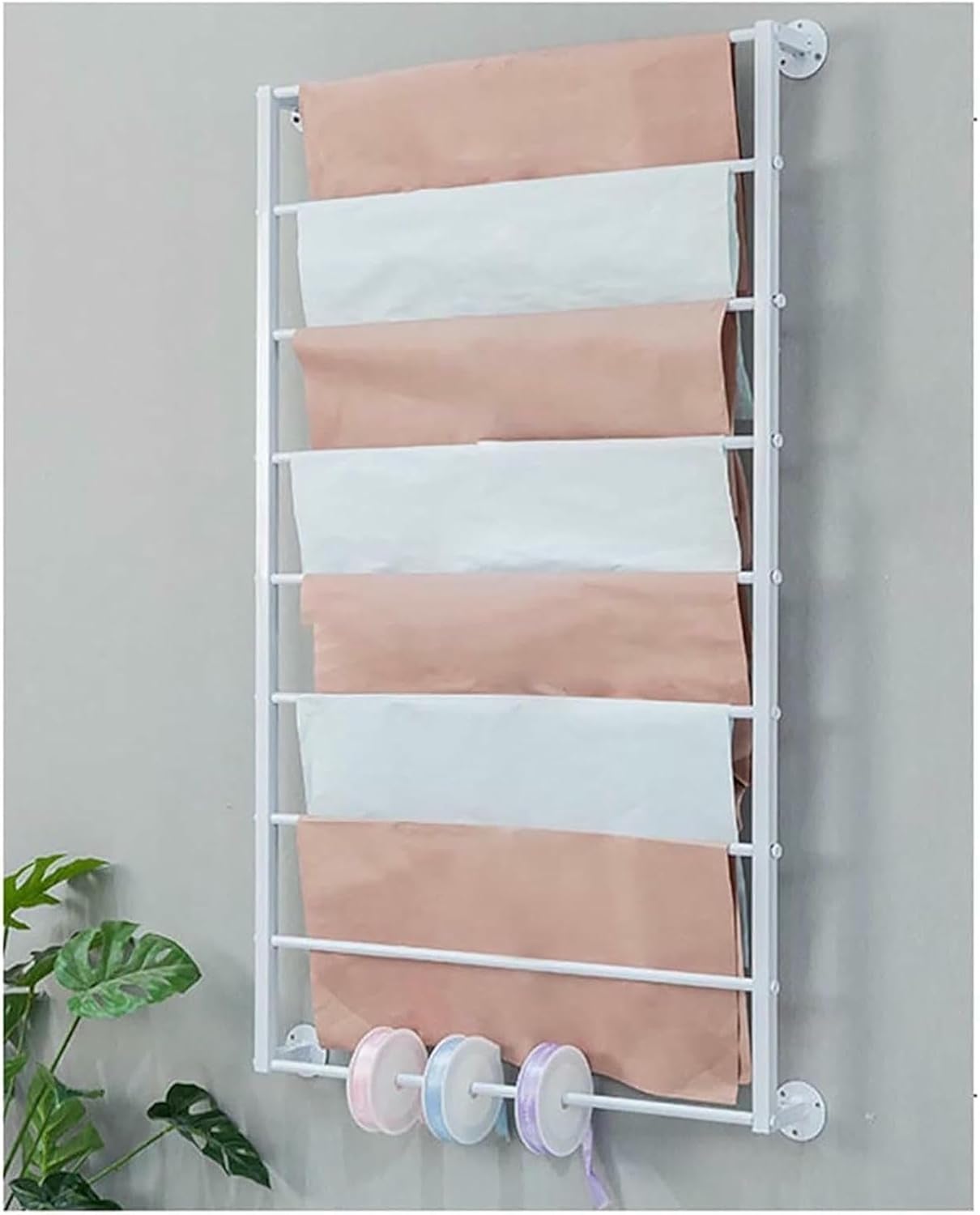 Towel, Belt, Ribbon Organizer Holder, Wall Mounted Tie Scarf Retail Display Rack, Spool, for Retail Stores, Closets, Garages, Drawing Rooms