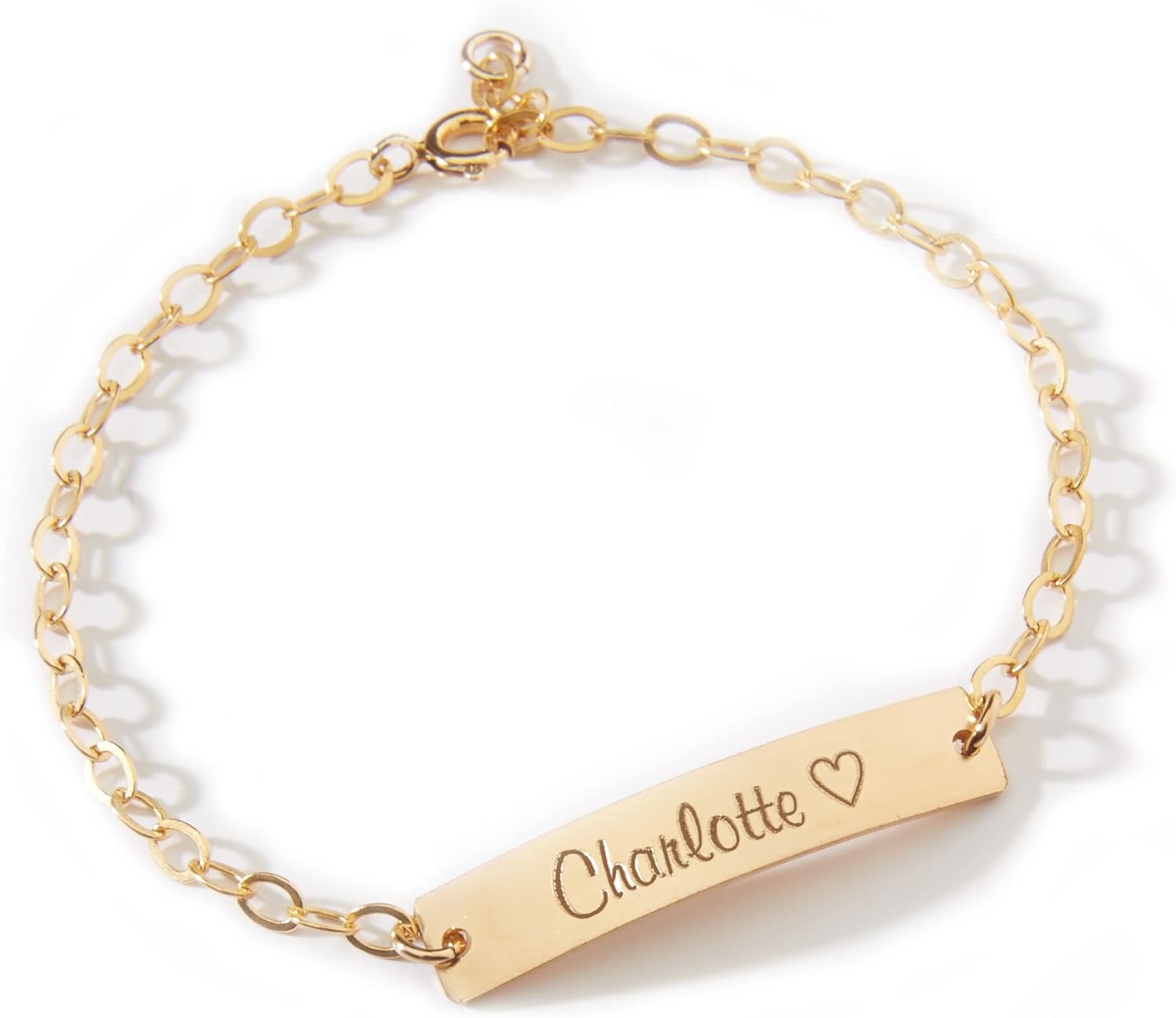 Chic in Gold - Personalized Baby Name Bracelet Gold Silver Boy Girl Baptism Gift First Birthday Jewelry for Infant Boys and Girls Custom Engraved Name ID Bracelet Christmas Easter Back to School Gift