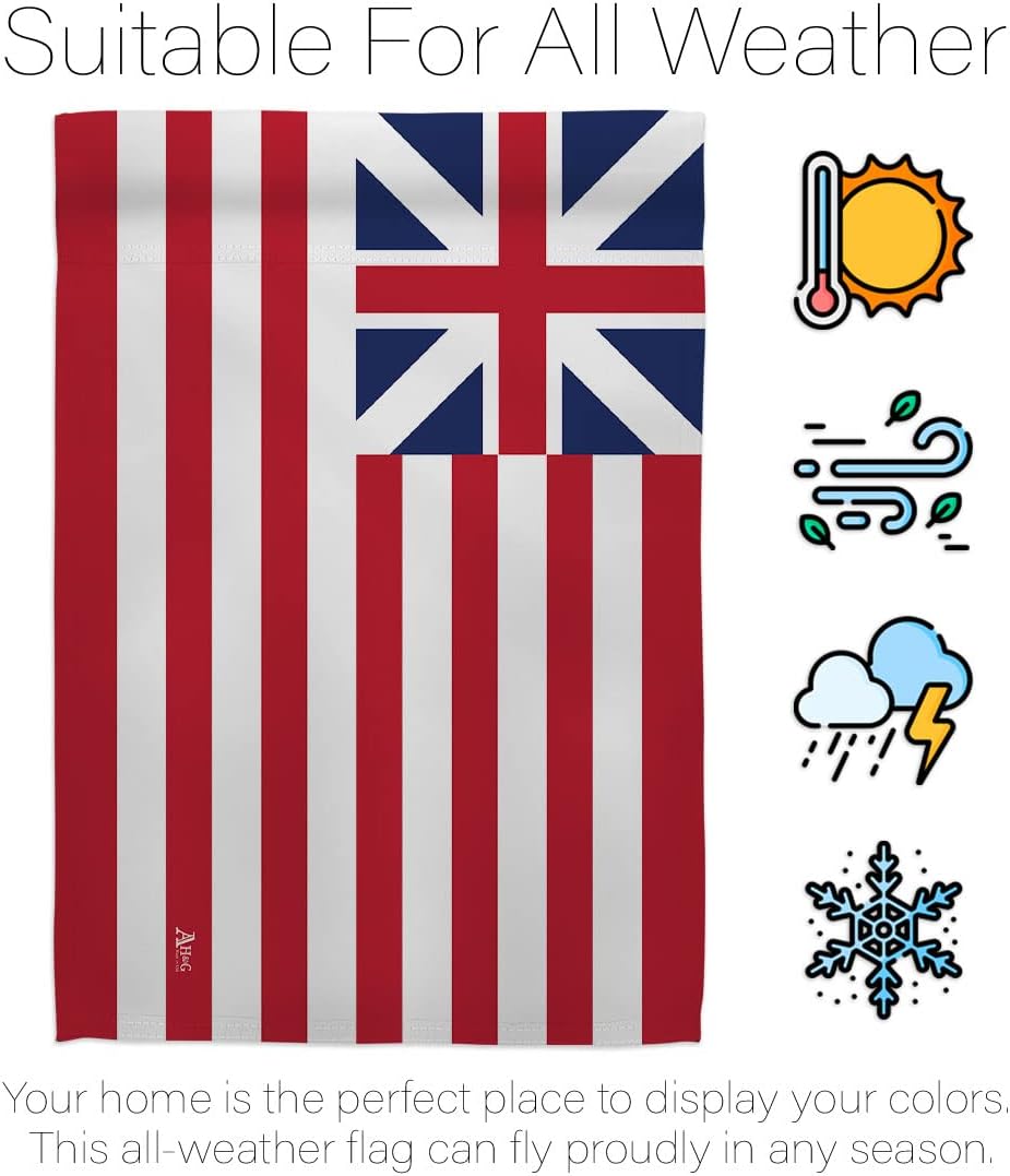 Grand Union Garden Flag - Regional Historical International Heritage Celebration Cultural Country Particular Area - House Decoration Banner Small Yard Gift Double-Sided Made in USA 13 X 18.5