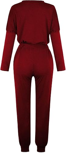 Miniatura 4 de SHOPESSA Conjunto de 2 piezas para correr para mujer, pantalón deportivo con bolsillos, sudadera y pantalones, ropa de moda