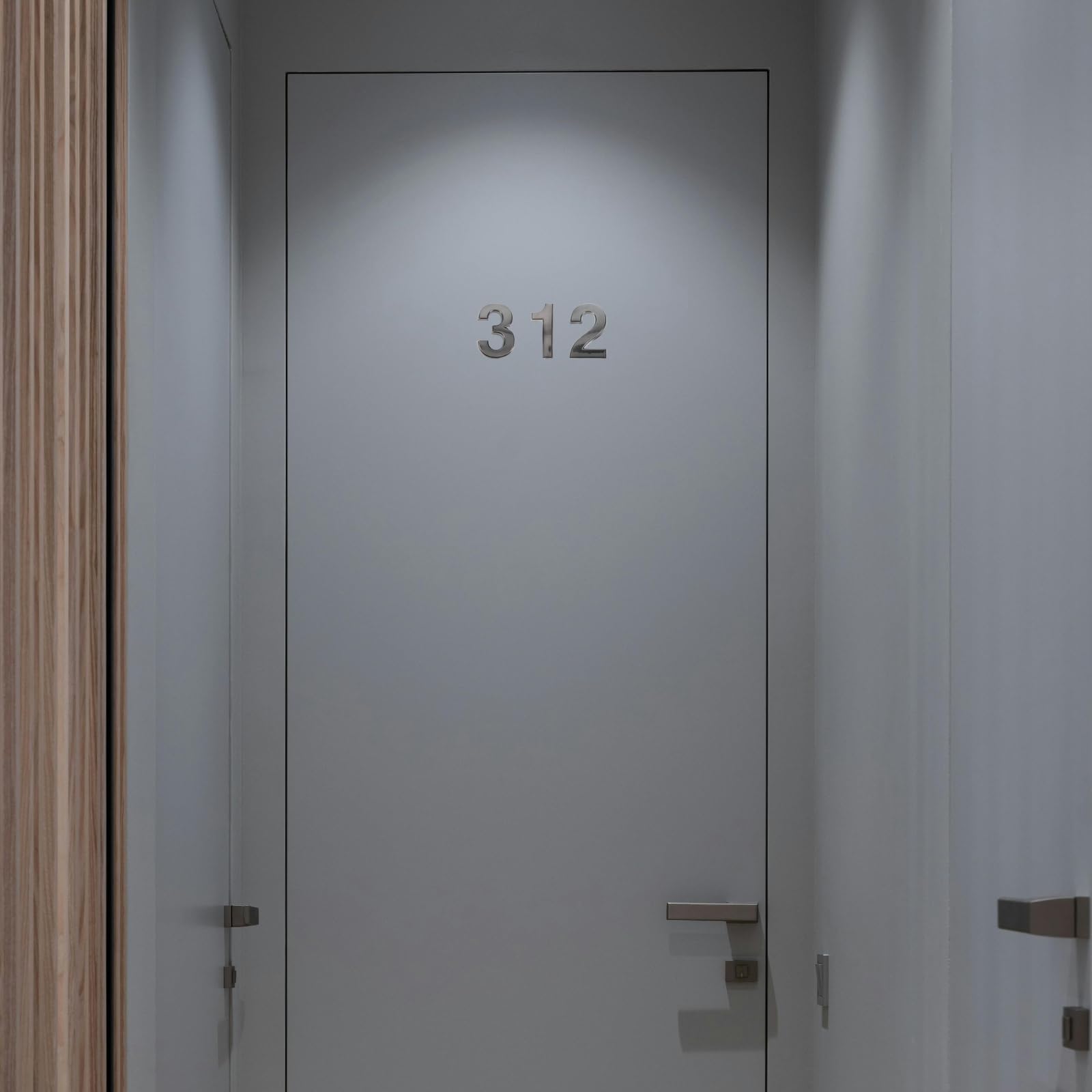 10 numeri stereoscopici in metallo, moderni, per numero civico di casa, hotel, porta, indirizzo, con piastra adesiva (da 0 a 9, per ogni cifra)