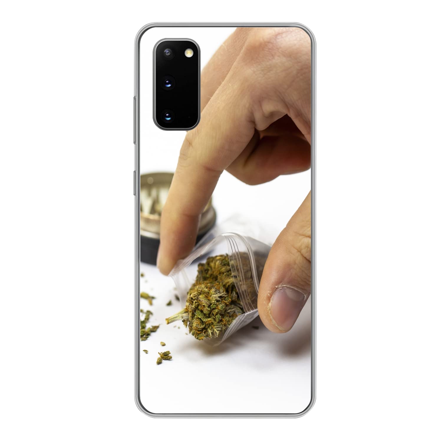 Funda para Samsung Galaxy S20 - Marihuana en una Bolsa de plástico con Molinillo - Funda de Silicona/Funda Blanda para teléfono móvil