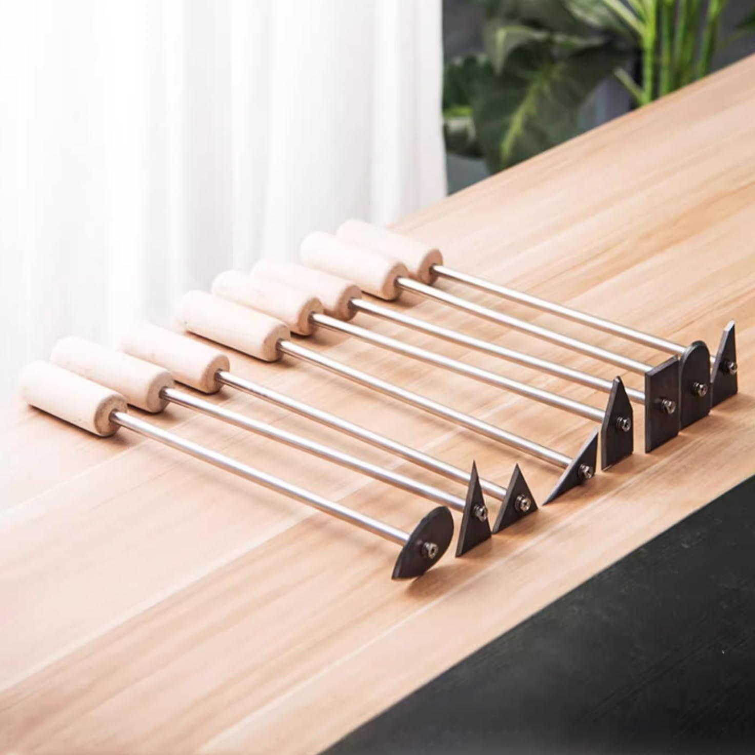 Lot de 8 outils de sculpture de poterie et de sculpture texturée – Manche en bois et lame en acier inoxydable pour moules à argile, céramique, loisirs créatifs