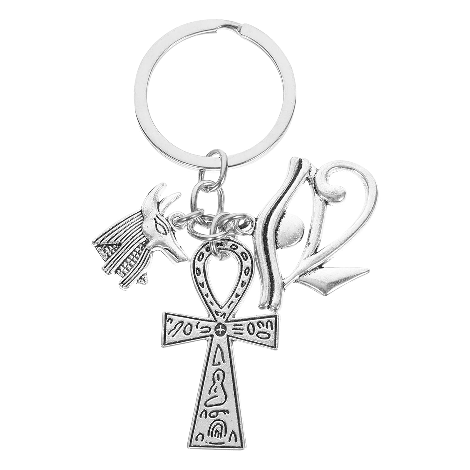 Egyptian eye of horus keychain Pewter Ankh Egyptian Cross Keychain Egypt Symbol Anubis Keychain Egyptian Gifts