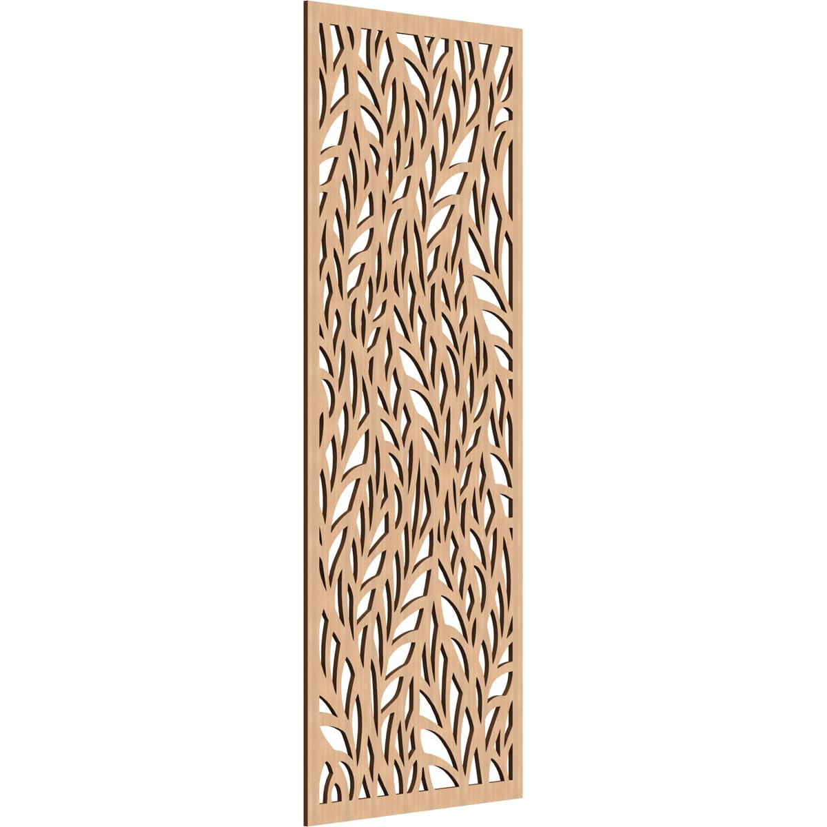 Ortonville Decorative Pierced Fretwork Wood Wall Panels, 27 3/8"W x 69 3/8"H x 3/8"T, Hickory