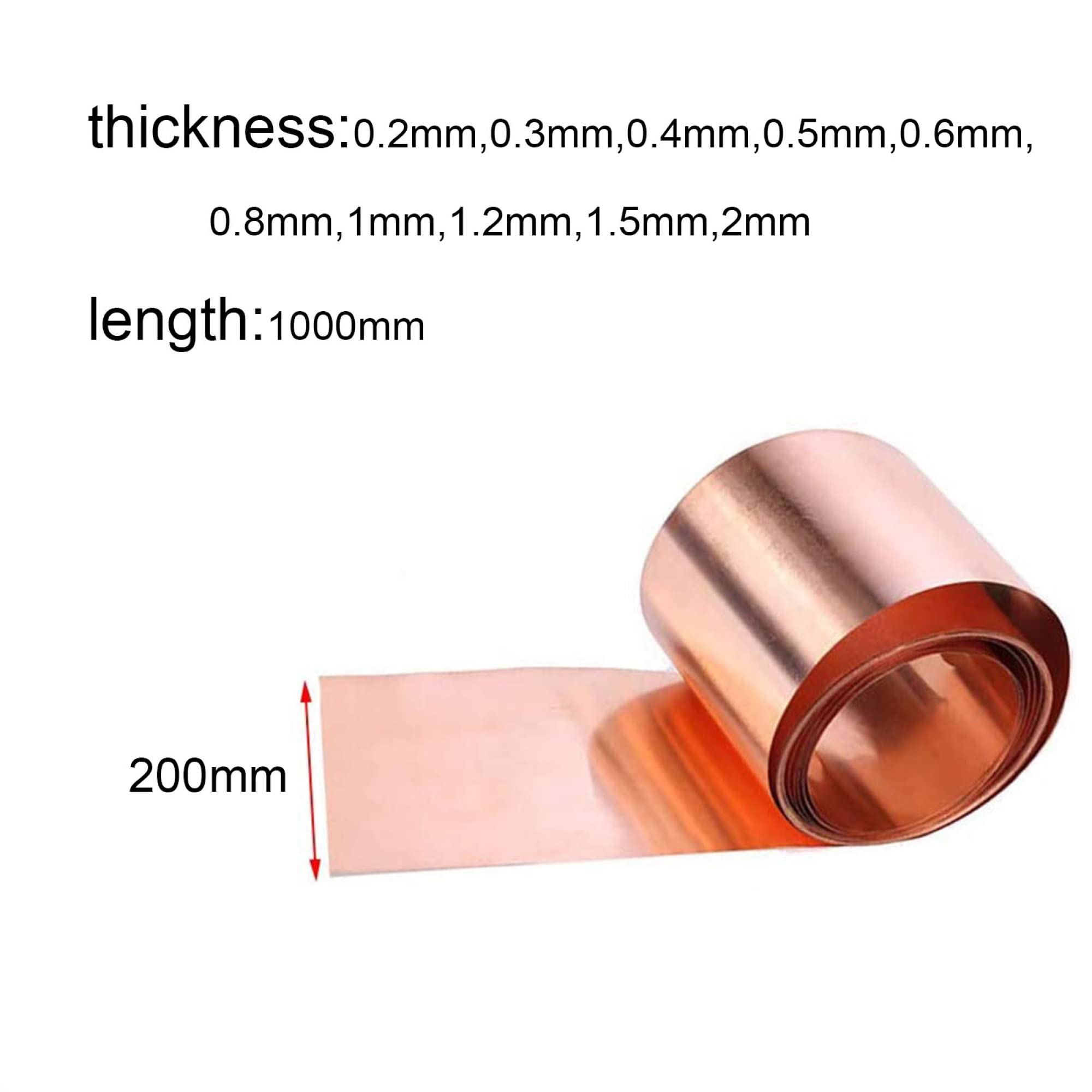 Blacha miedziana, blacha, blacha miedziana, blacha mosiężna, cienka podkładka z blachy do produkcji majsterkowania/1 szt./0,6X200X1000Mm