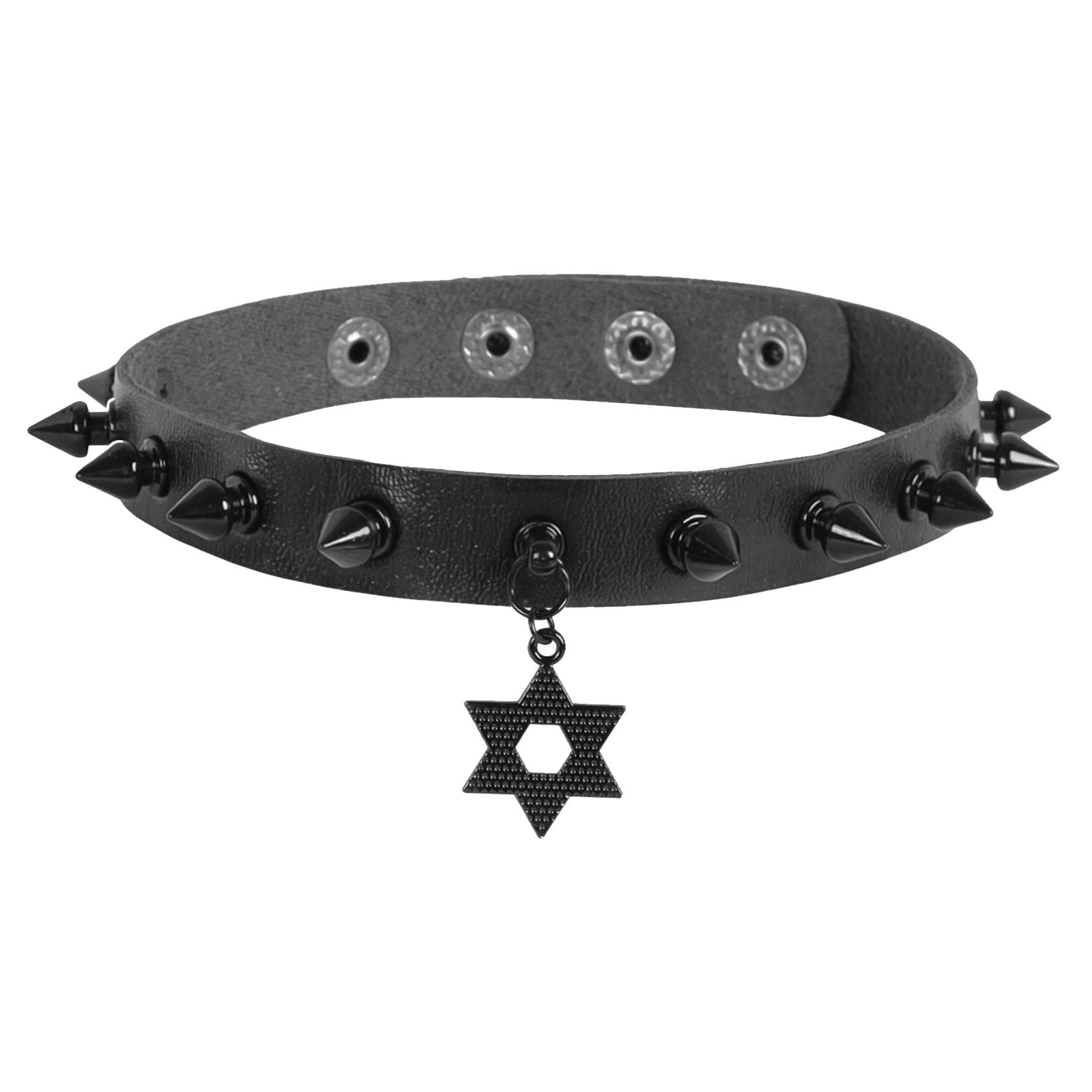 MILAKOO Punk Black Choker Gothic Spike Nieten für Frauen Männer mit Charme Anhänger Leder Halskette