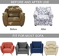 Vista 4 de CRFATOP Fundas para sillas suaves de 2 piezas para perros, fundas elásticas para sillón de 1 plaza, fundas de muebles de sofá lavables con 1 funda