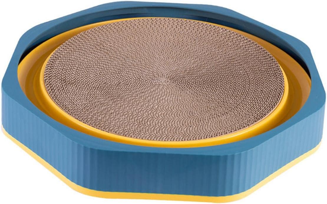 Cats Scratcher Bowl, Claw Scratching Board, Round Grind Claws Crafts, Corrugated Indoor Convenient Anti Slip, Pet Supplies, Cat Cardboard Bed, Blue