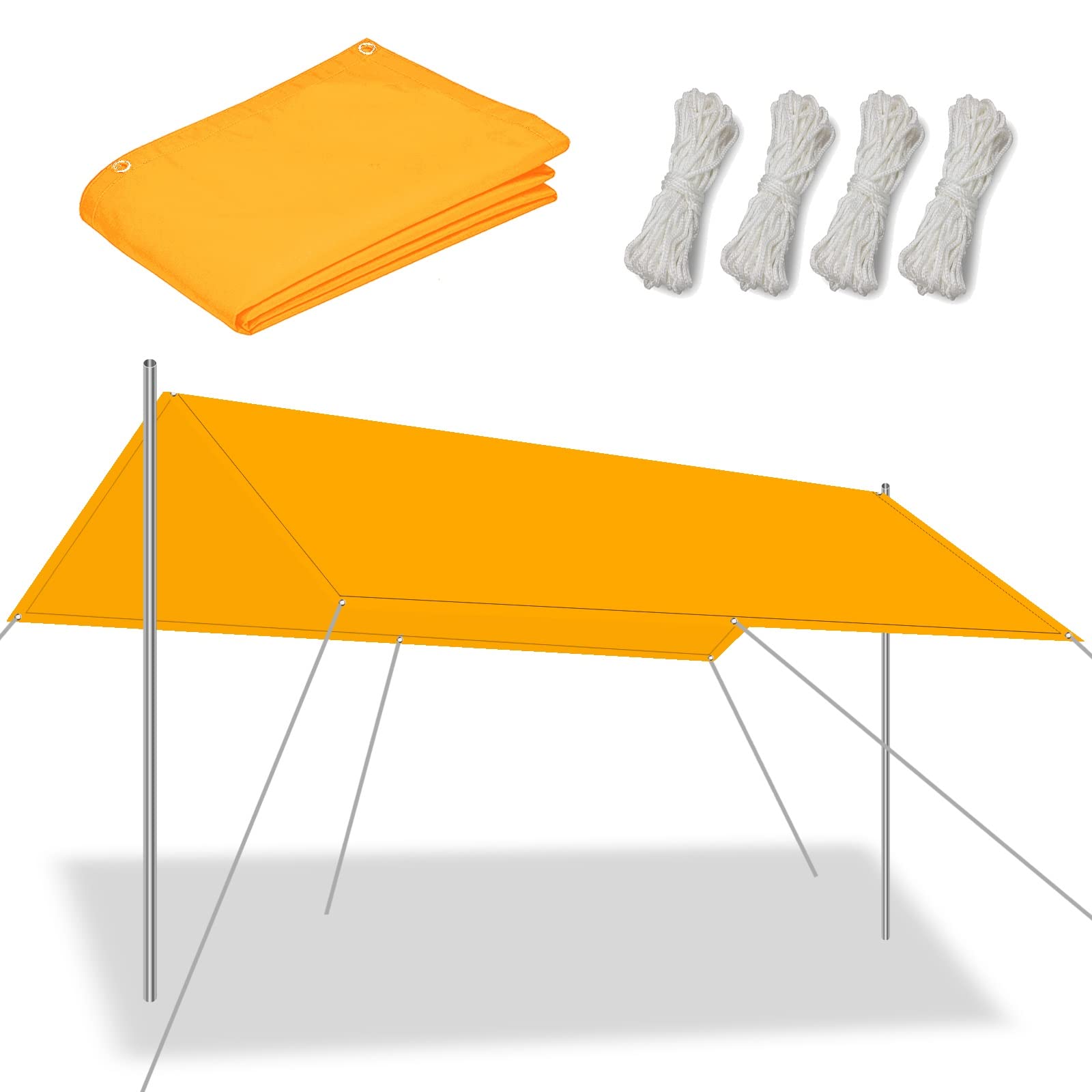 Tissu imperméable d'ombrage polyester 1.6x3.6m, bâche de protection solaire premium sable
