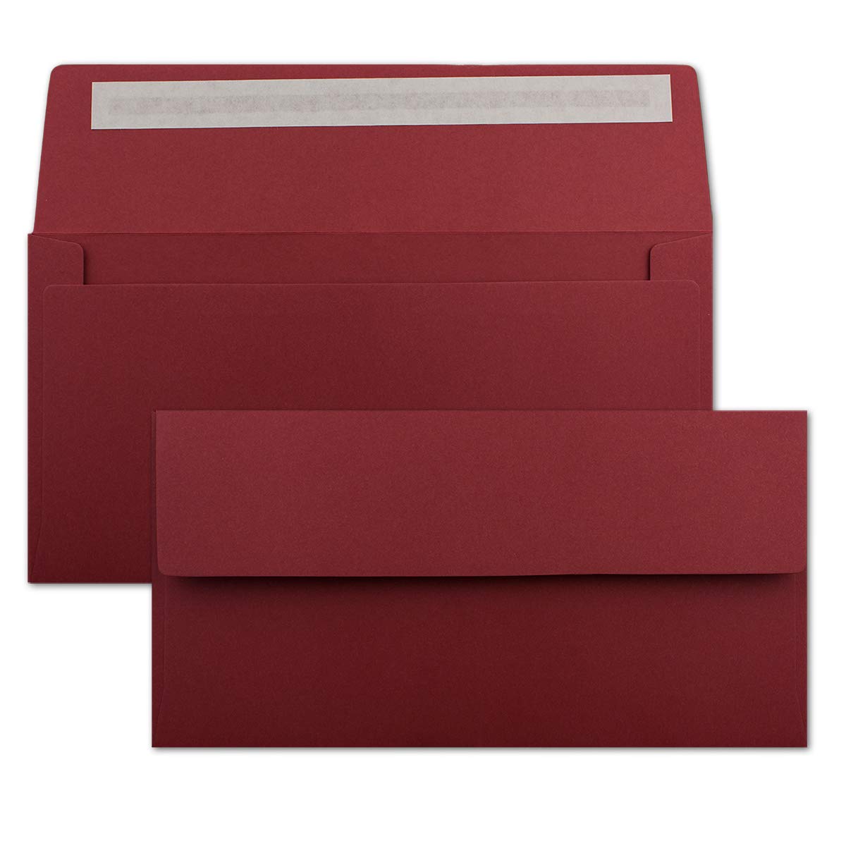 1000 DIN Lang Brief-Umschläge Dunkelrot - 11 x 22 cm - 120 g/m² Haftklebung Standard Brief-Kuverts - Einladungen zur Taufe - Ihr Glüxx-Agent