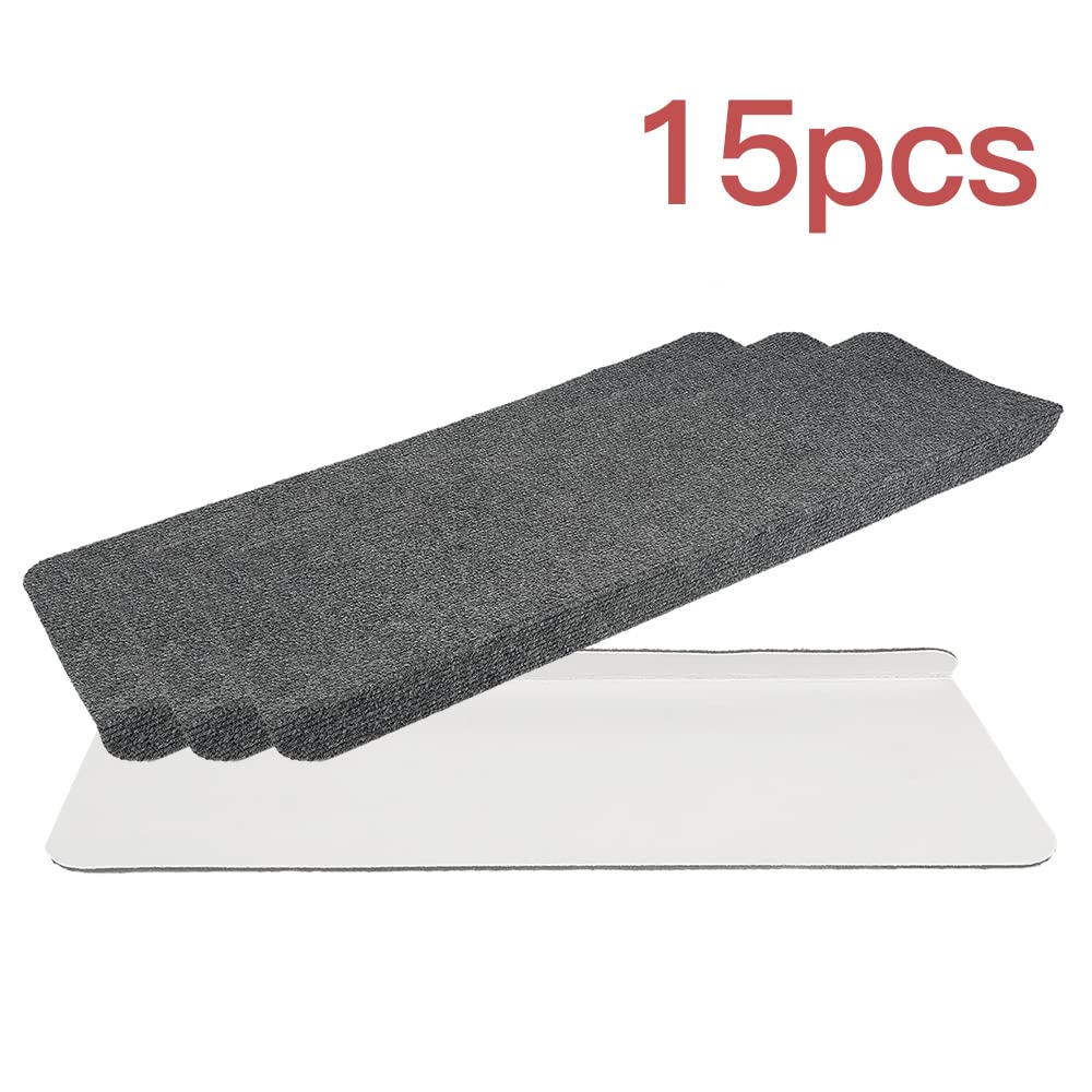 LANTUS 15 gradini per Scale con Coperchio, Tappetino per Scale, Protezione per Interni, Tappetino Antiscivolo e Autoadesivo, per Scale in Legno