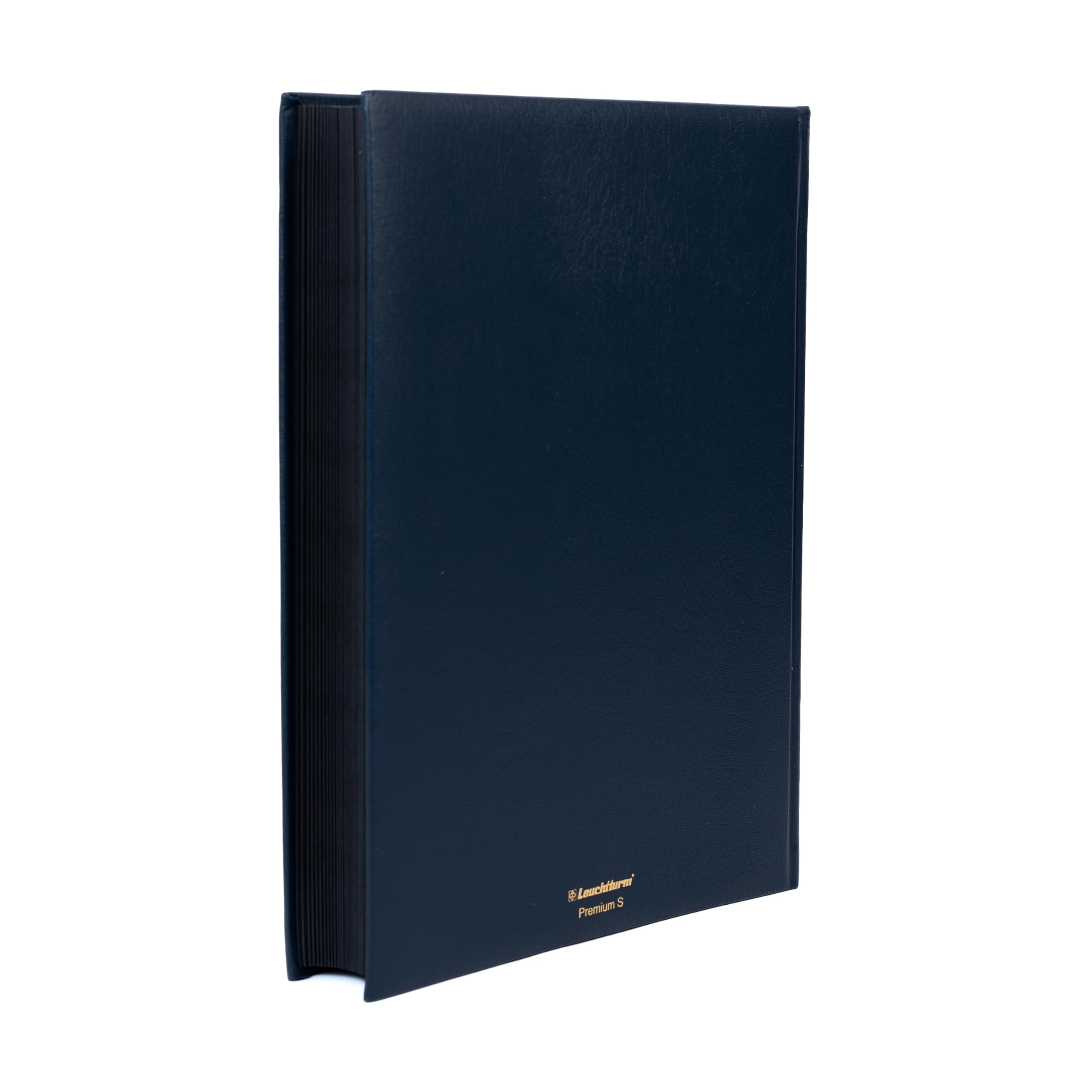 Album de collection de timbres, classeur Premium, DIN A4, 64 pages noires, reliure en cuir rembourrée, bleu