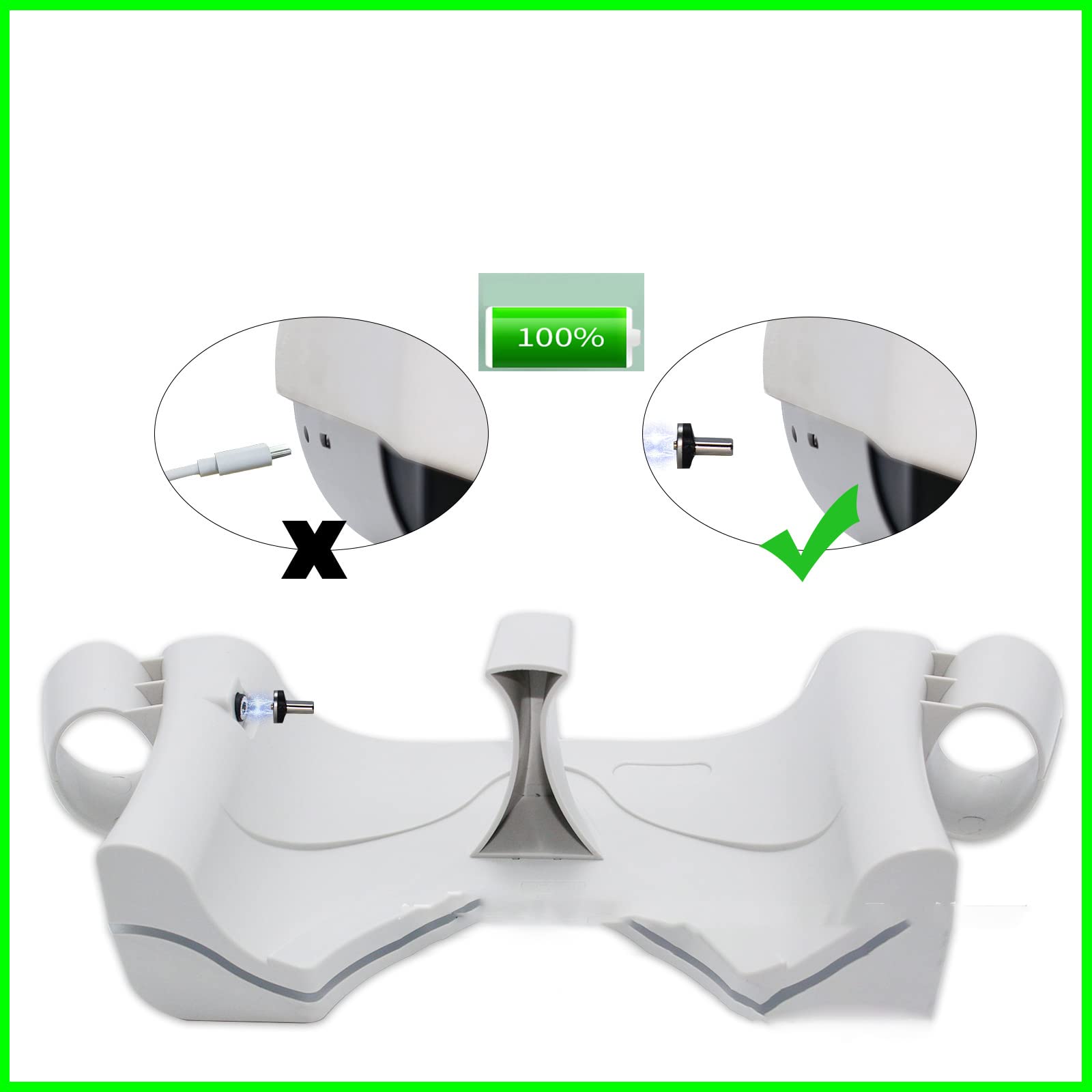 para Oculus Quest 2 VR estación de Carga Multifuncional estación de Carga de Pared Base de refrigeración, estación de Carga Dual para Soporte Oculus Quest 2 VR (Blanco, Oculus Quest 2) ZY-36