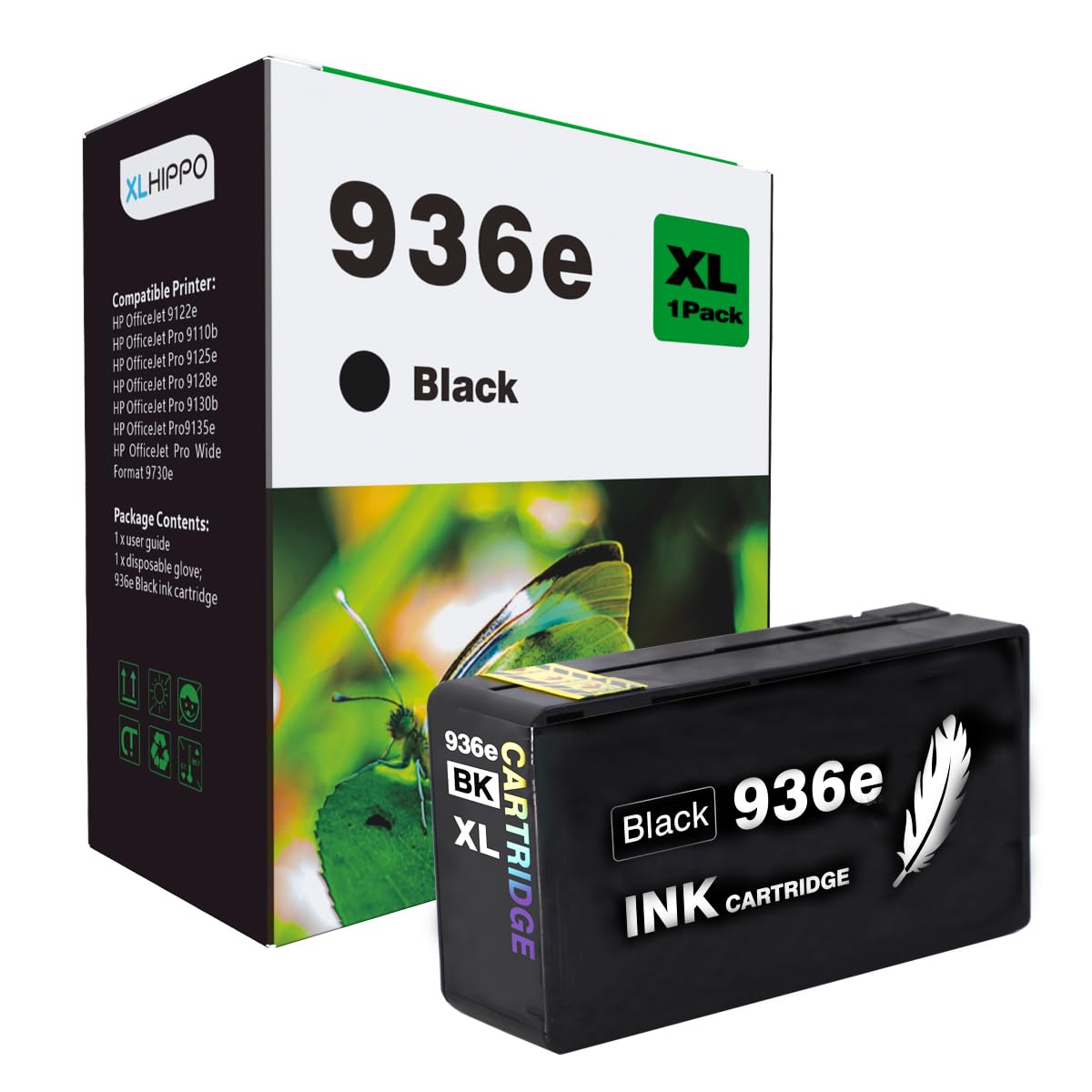 Photo 1 of 936XL Black Replacement for HP 936 Black Ink Cartridge for HP Printers 9125e 9120e Series, for 936 Series HP936 936e Black Ink, Work for OfficeJet Pro 9130e 9135e 9730e 9120 9130 (1 * 936 e BK)