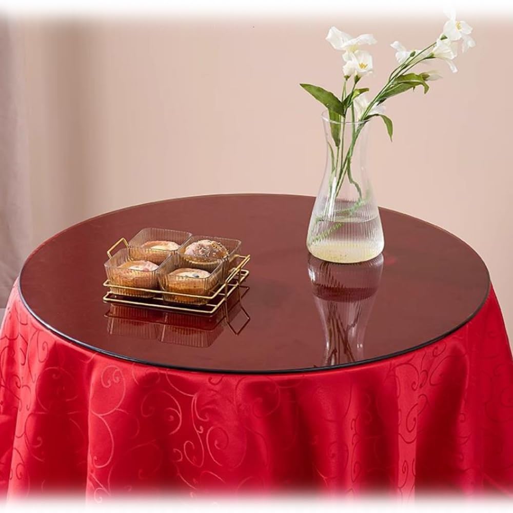 Dessus de table en verre rond marron Ø90cm plateau de remplacement table à manger