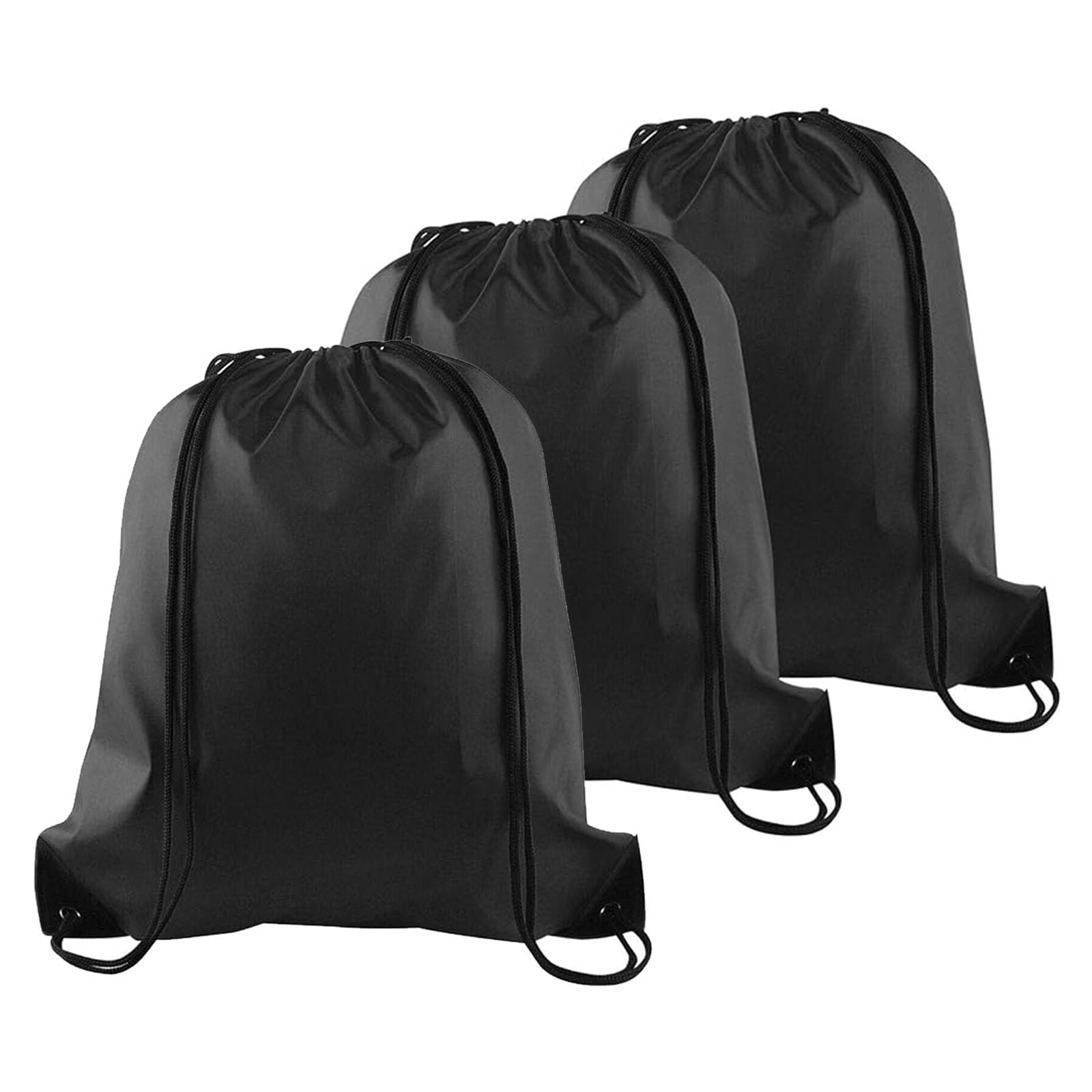 YSUY 3-Pack Black Drawstring Gym Bags, Bags Sports Cinch Sack String Bag, Bulk Swimming String Bags, Draw String Backpack Suitable for Sports, Gym, Travel, Swimming, Beach (3PCS) โ image 1