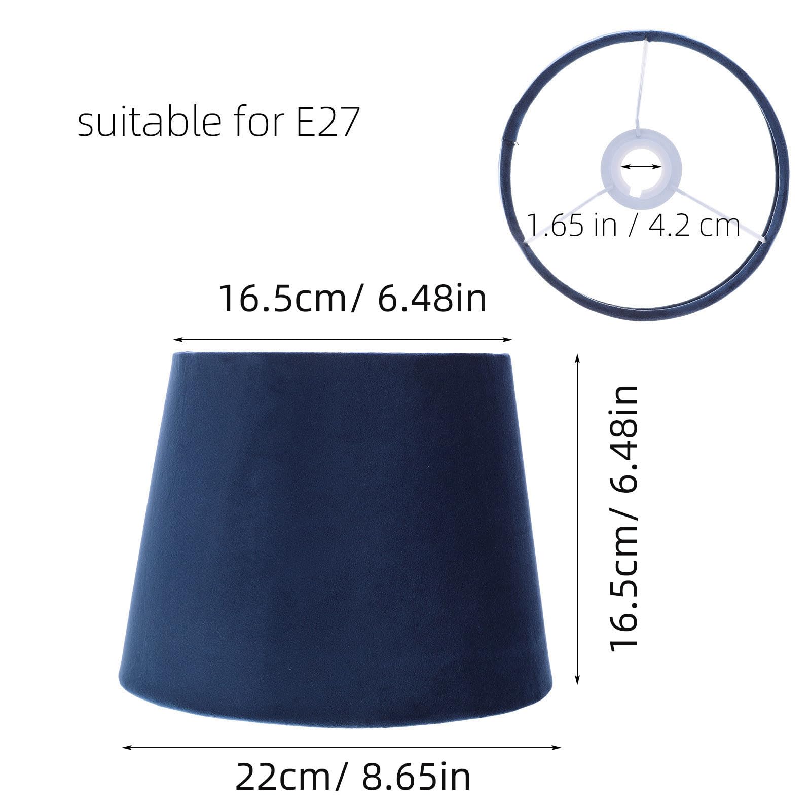 CRAFTHROU Paralume Da Tavolo In Tessuto Blu Con Struttura In Ferro Per Ufficio E Sala Da Pranzo Resistente All'Uso Prolungato