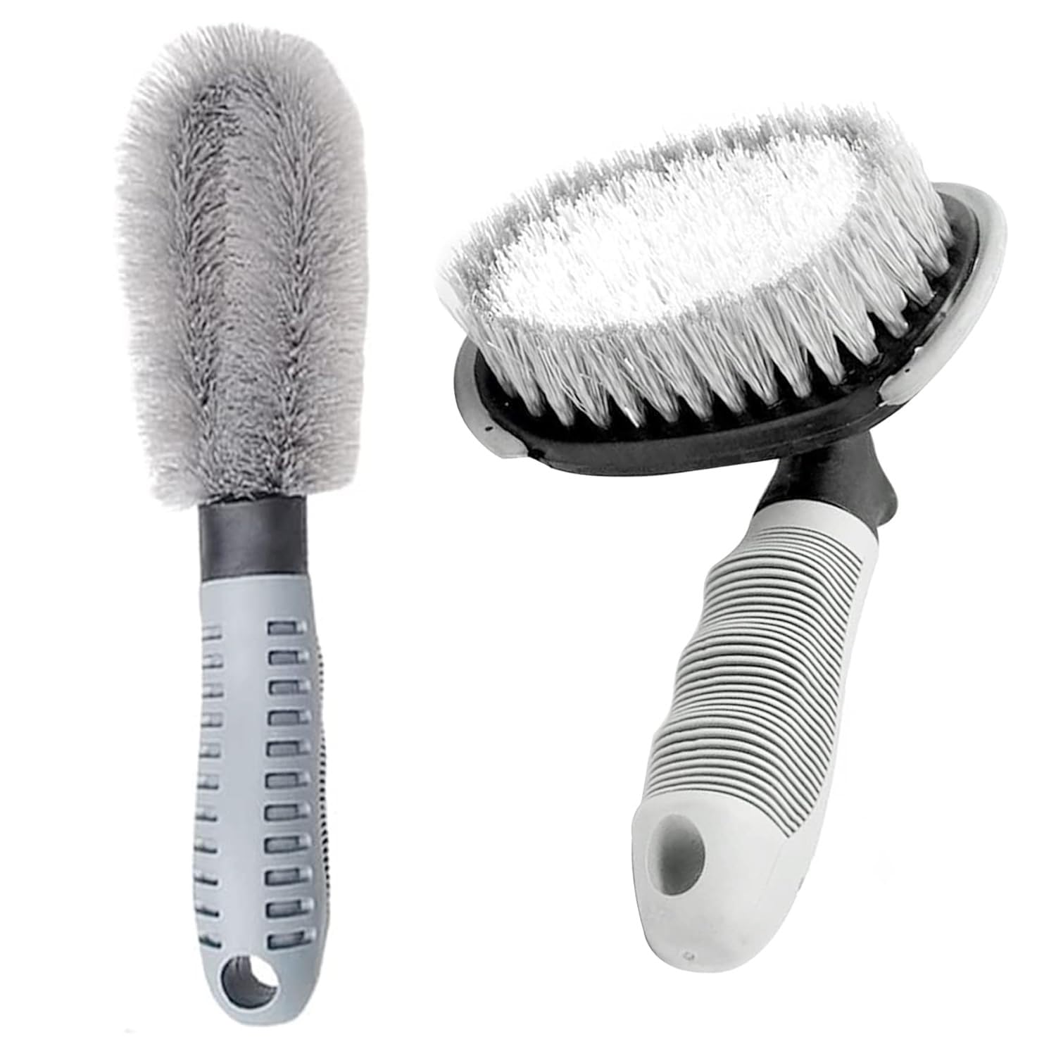 Monarchie Car Motorcycle Wheel Tire Brush with Hub Clean Brush Cleaning Tool Kit | Wheel Cleaning Brush (Set of 2)