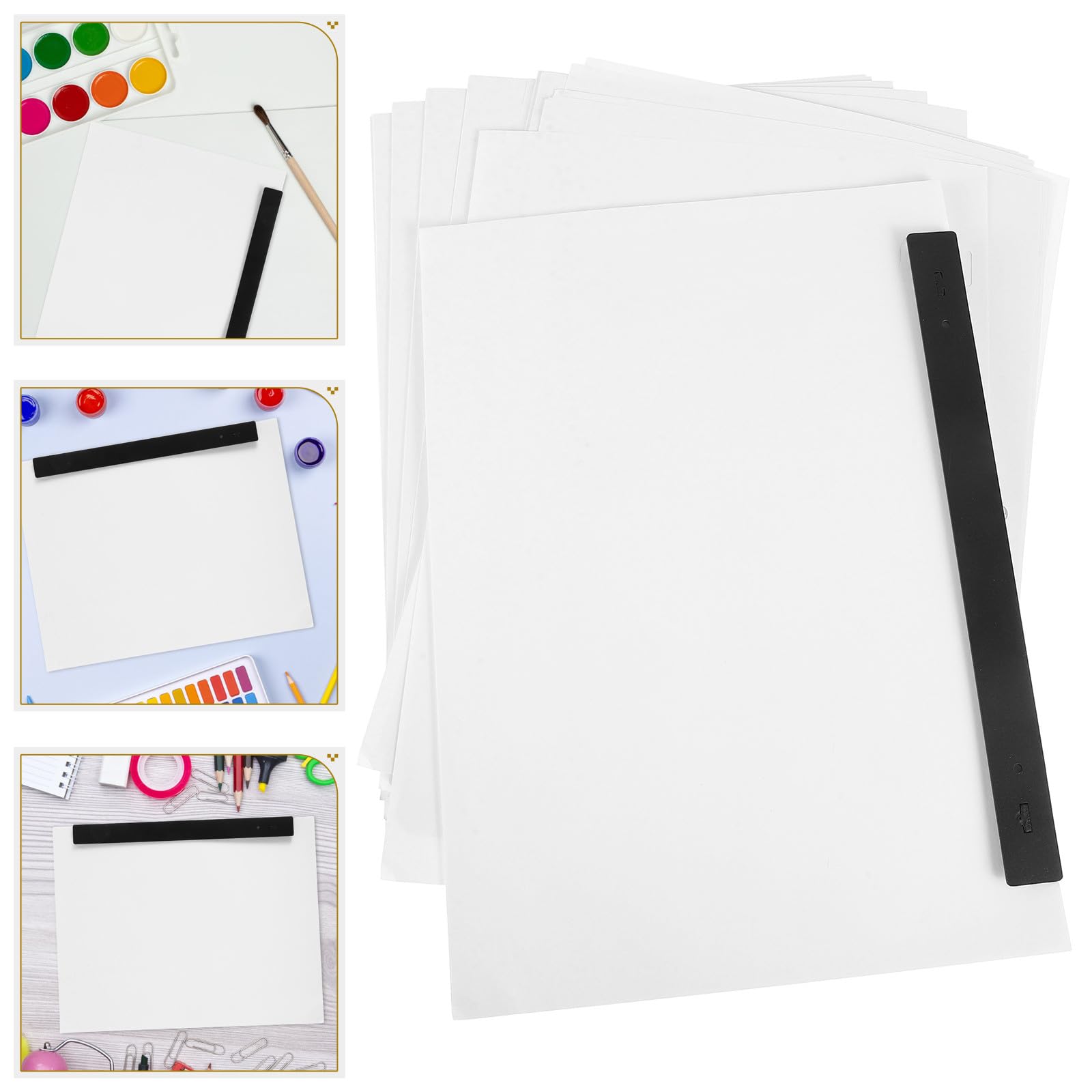COHEALI Carta da Disegno 3 Fori con Righello di Posizionamento 200 Fogli Bianca per Fumetti per Artisti e Animatori in Progetti Artistici