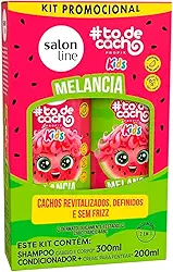 Salon Line, Kit Shampoo 300 ml e Condicionador 200 ml, #todecacho Kids, Melancia, Vegano - Para Cabelos Ondulados, Cacheados e Crespos