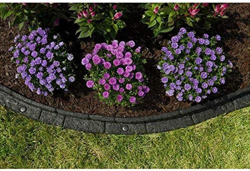 6 Packs 4 Ft Landscape Edging Section Black Rubber Flower Bed Garden Lawn Black Height 3 Inches Individual Piece Length 48 inches Total Assembled Length (Feet) 4 ft x 6 Pieces = 24 feet Total