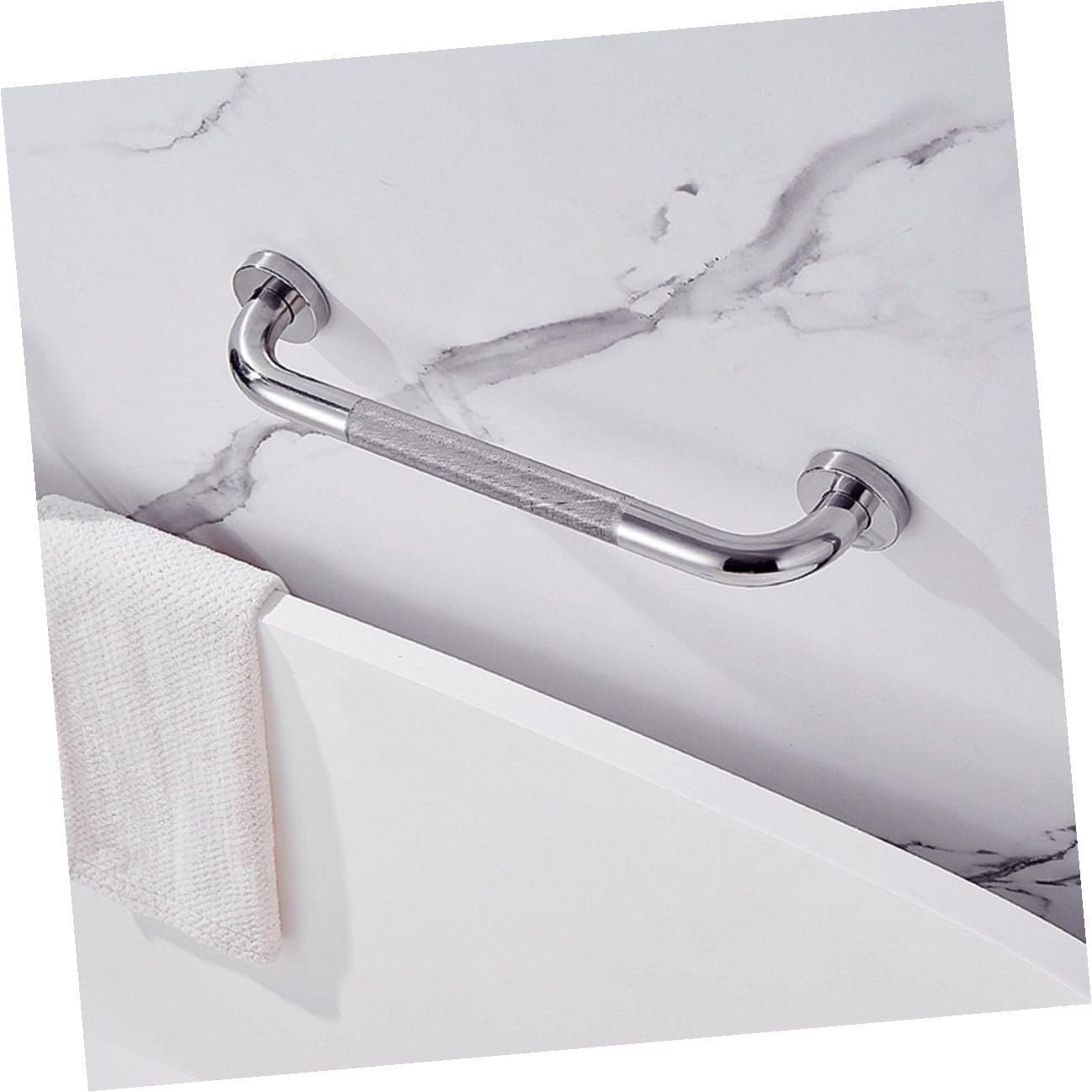 VILLCASE Barra de Apoyo para Baño 40 Cm Acero Inoxidable 304 Antideslizante Pasamanos de Seguridad para Personas Mayores Baño Ducha Soporte Estable para Movilidad y Accesibilidad