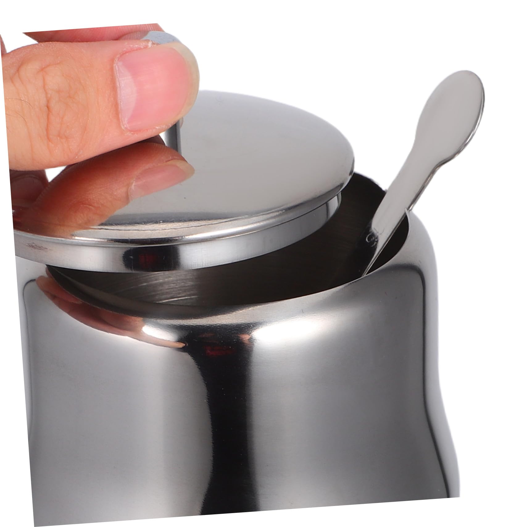 ULTECHNOVO Gewürzbehälter aus Edelstahl mit Löffel und Deckel Zuckerdose und Holztablett für Küche Luftdichtes Gewürzglas zum Frischhalten von Gewürzen