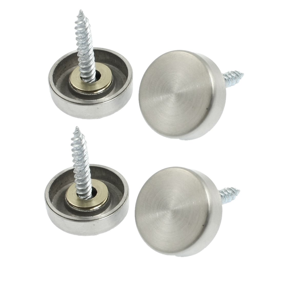 Aexit 4Pcs Fitting Quality Parts Parts Stainless Steel 19mm Diameter Screw Cap Mirror Nails Model:51as602qo247