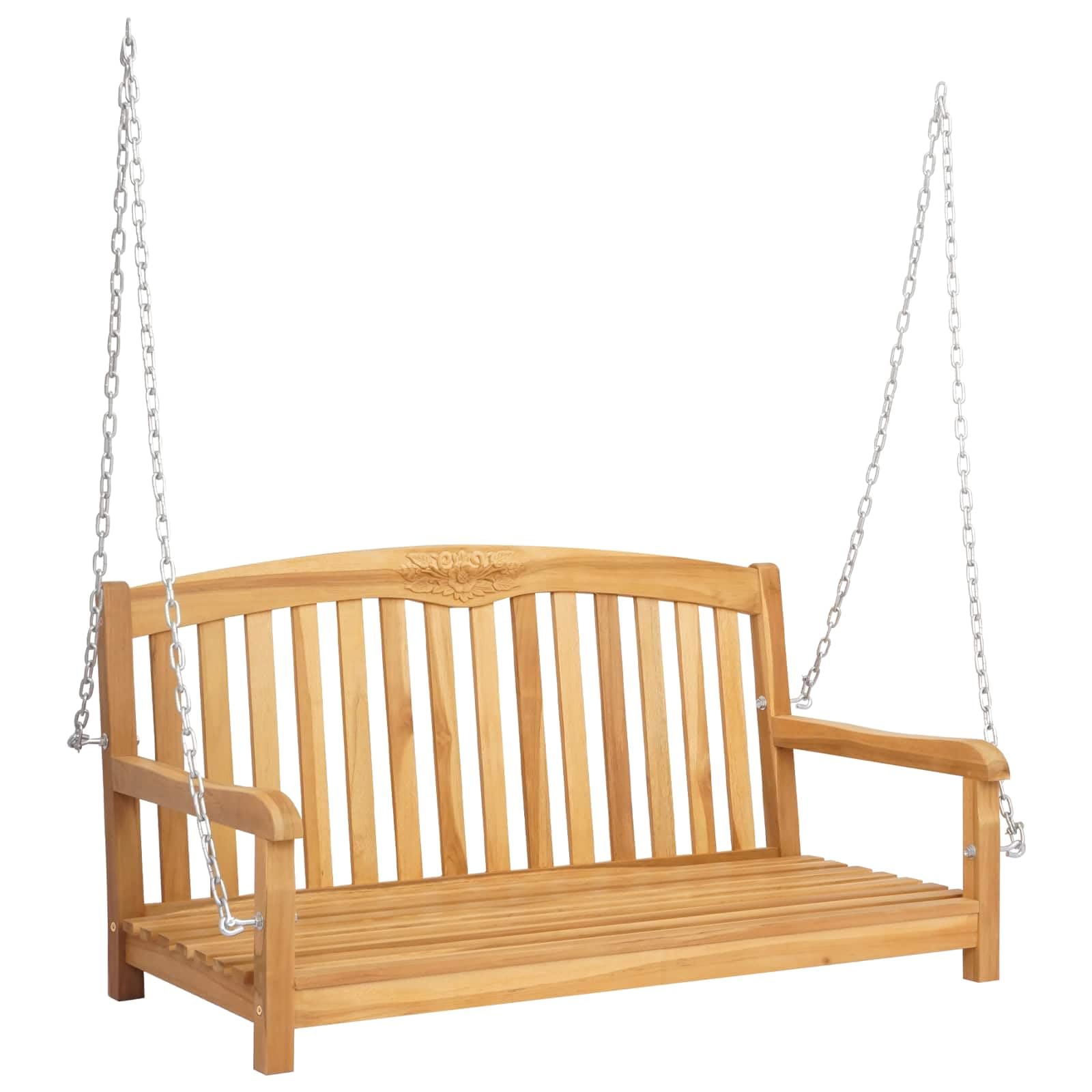 Generico Panchina a Dondolo 114 x 61 x 61,5 cm Legno di Teak Solido,Mobili da Giardino,Mobili e sedie da Giardino,Panchine da giardino-42030018
