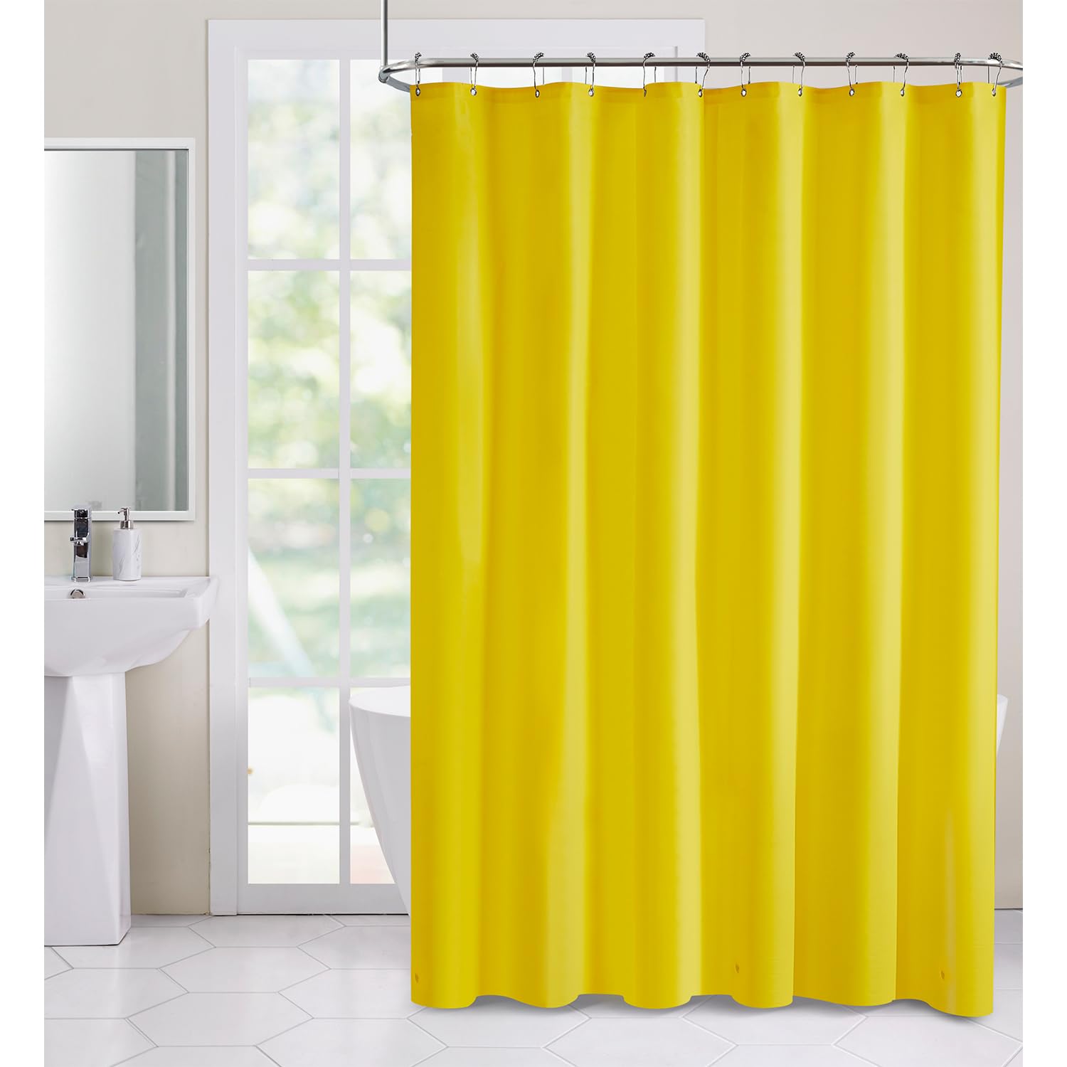 VCNY Home - Shower Curtain Liner, Heavy Duty PEVA, Water-Repellent Bathroom Decor (Hotel Style Yellow, 72