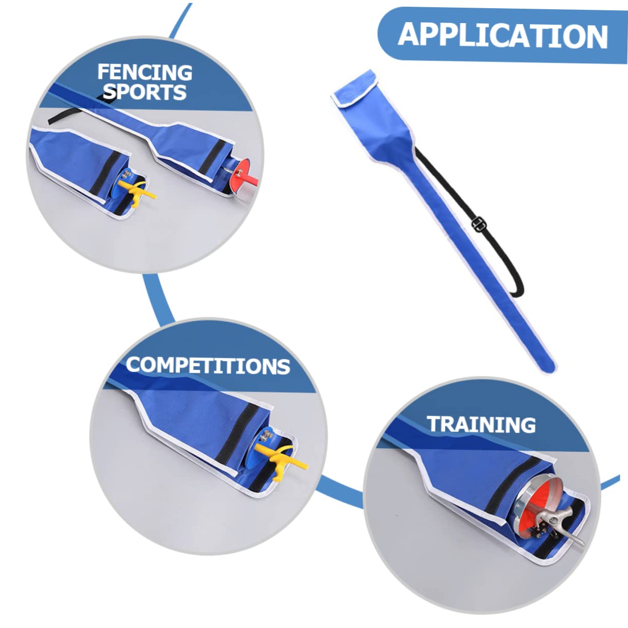 Toddmomy Fencing Storage Bag Samurai Swords Belt Swords Case Fencing Bag Outdoor Accessories Reusable Fencing Bag Oxford Cloth Fencing Bag Daily Use Pouch Blue Epee Universal