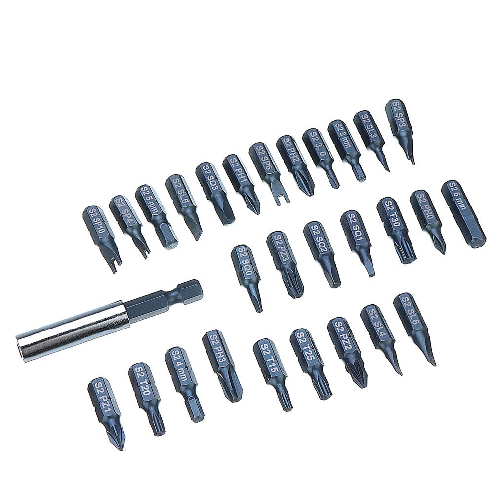 Juego de puntas magnéticas de 29 piezas con puntas de soporte de puntas para caja de herramientas Destornillador Kit de herramientas de puntas de destornillador hexagonal Phillips Phillips