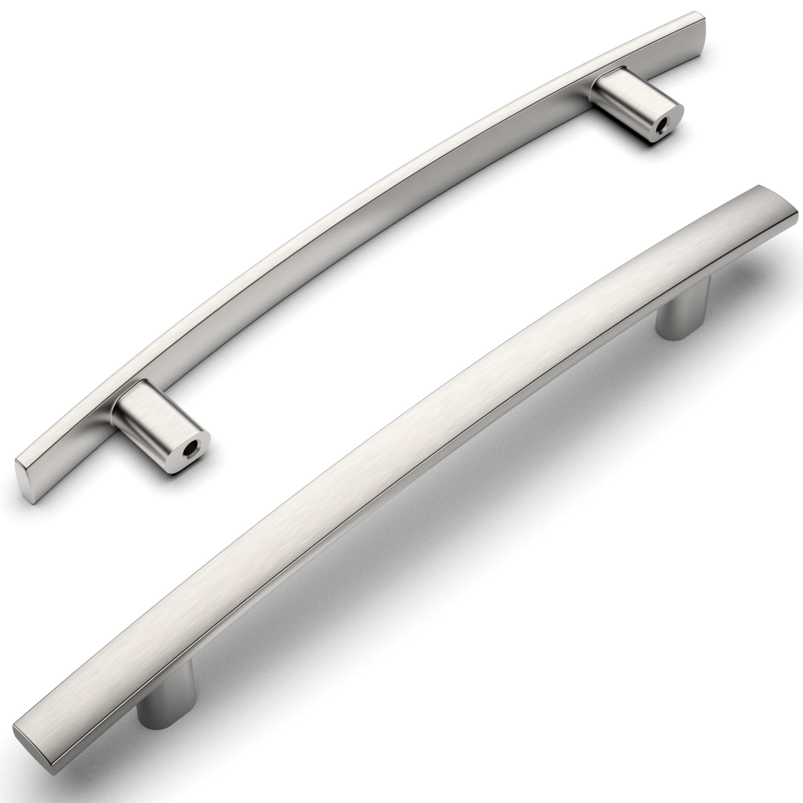 Amerdeco 10 Pack Brushed Satin Nickel 5 Inch(128mm) Hole Centers Kitchen Cabinet Pulls Hardware Kitchen Handles for Cabinets Cupboard Handles Drawer Pulls ZH0003…