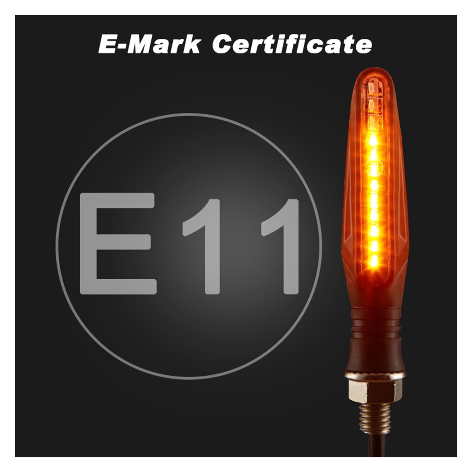 Intermitentes LED para Motocicleta E11 Homologados, Luz Intermitente con Relé Incorporado, Indicador De Señal Giro para 335SMD Resistente Al Agua Motocicleta Intermitentes señalizacion