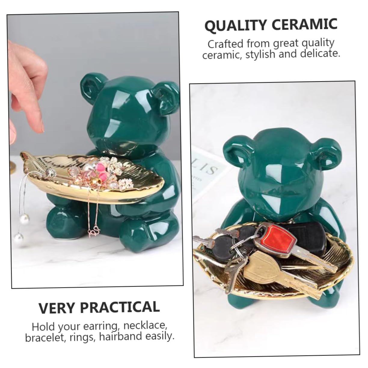 Holibanna Bandeja Decorativa Ideal Para Baño y Dormitorio Soporte De Joyería Plato De Cerámica
