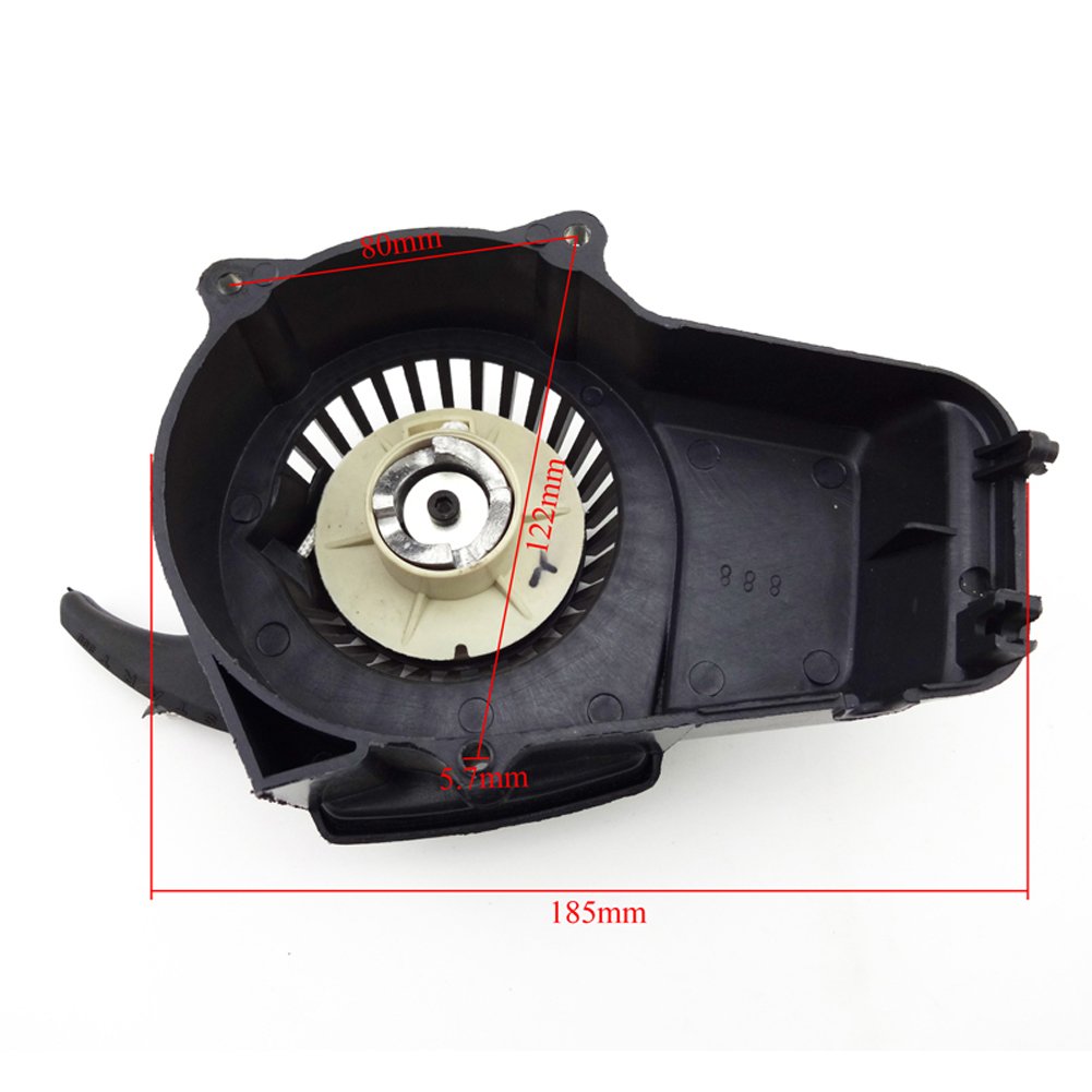 Avviamento autoavvolgente a strappo Stoneder, nero in plastica, a 2 tempi, 47 cc, 49 cc, motore per minimoto pocket, minimoto Dirt Bike, ATV, Quad a 4 ruote
